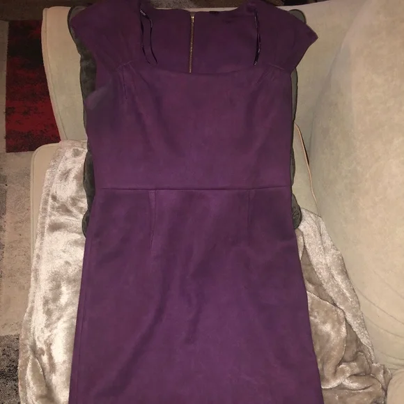 calvin klein purple suede dress Calvin Klein Women's Sleeveless Solid Suede Sheath Dress